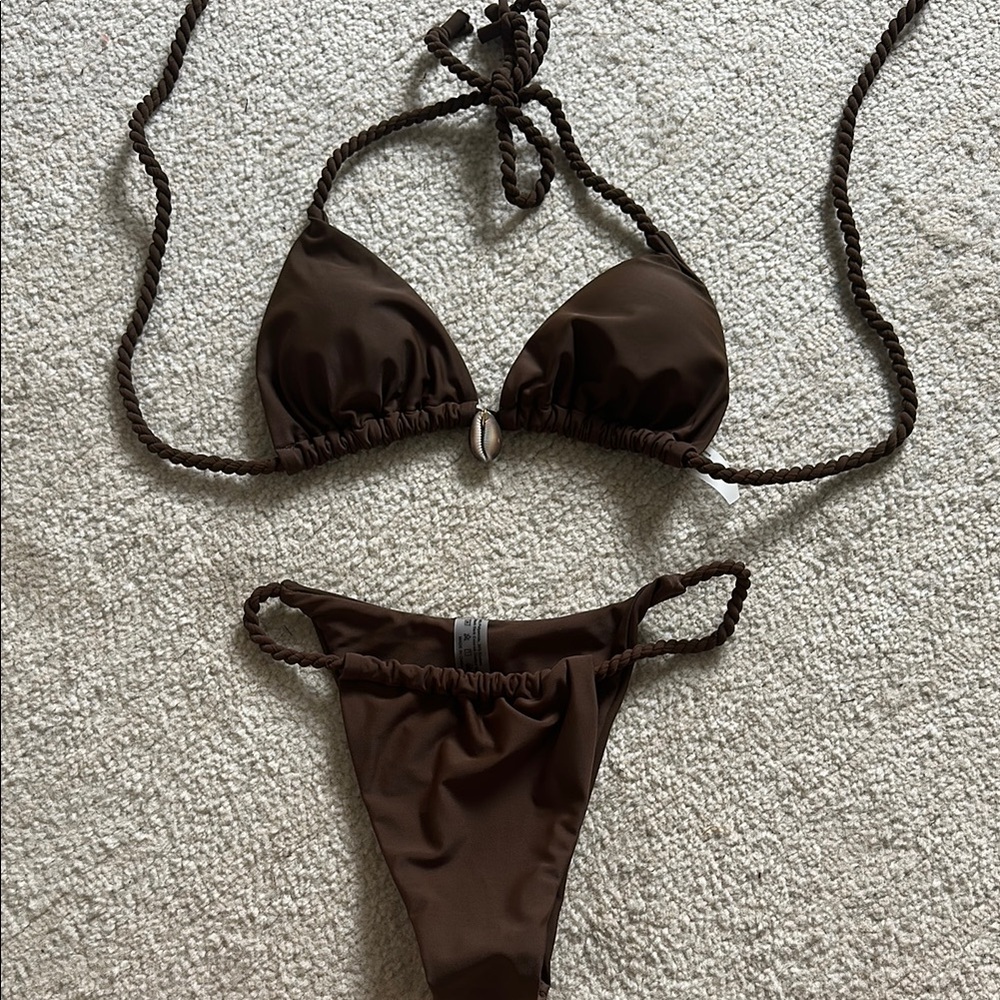 NEW!! Brown Seashell Triangle Bikini Set